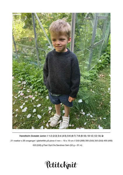 Hovedbilde Hanstholm Sweater Junior PetiteKnit oppskrift*