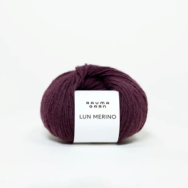 Hovedbilde Lun Merino 42 Mørk burgunder Rauma garn