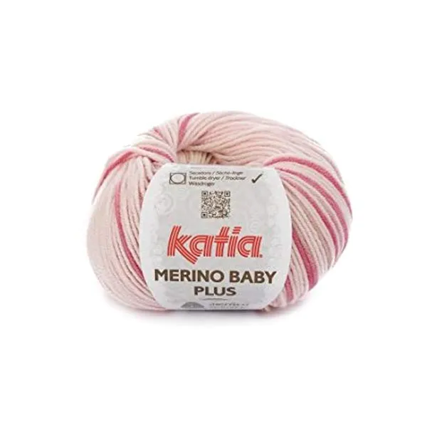 Hovedbilde Katia Merino Baby Plus 213 Lakserosa pastell garn