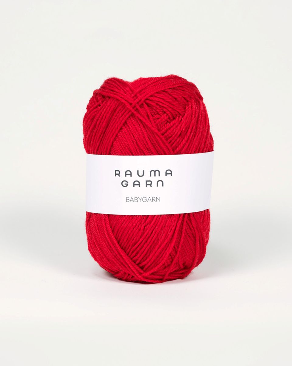 Babygarn B35 Mørk rød Rauma garn