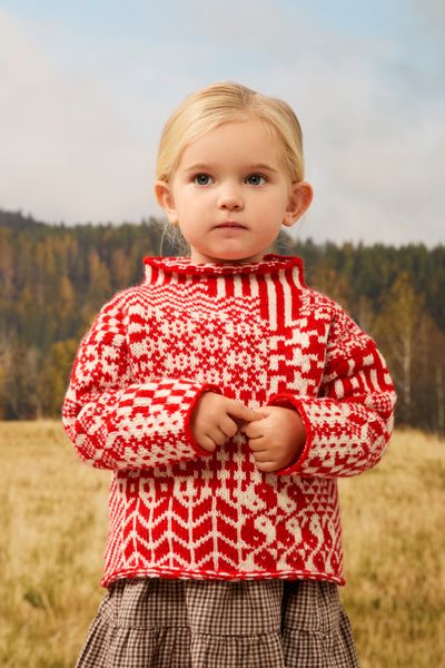 Bilde av 455-1 Nordic Mix Mini Sweater i Finull til barn 2-12 år ...