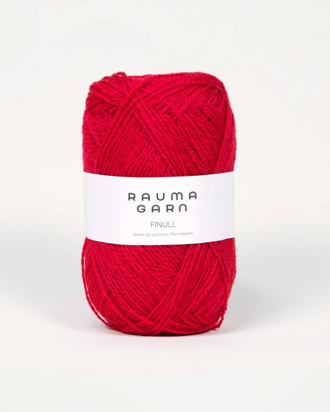 Hovedbilde Rauma Finull 439 Bringebærrød garn