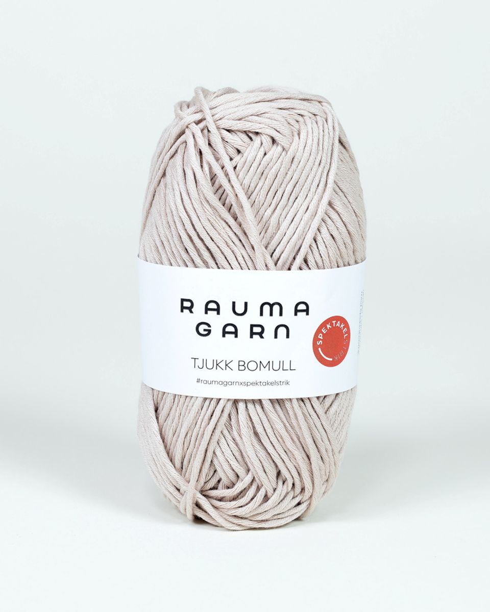 Tjukk Bomull 220 Beige Rauma garn