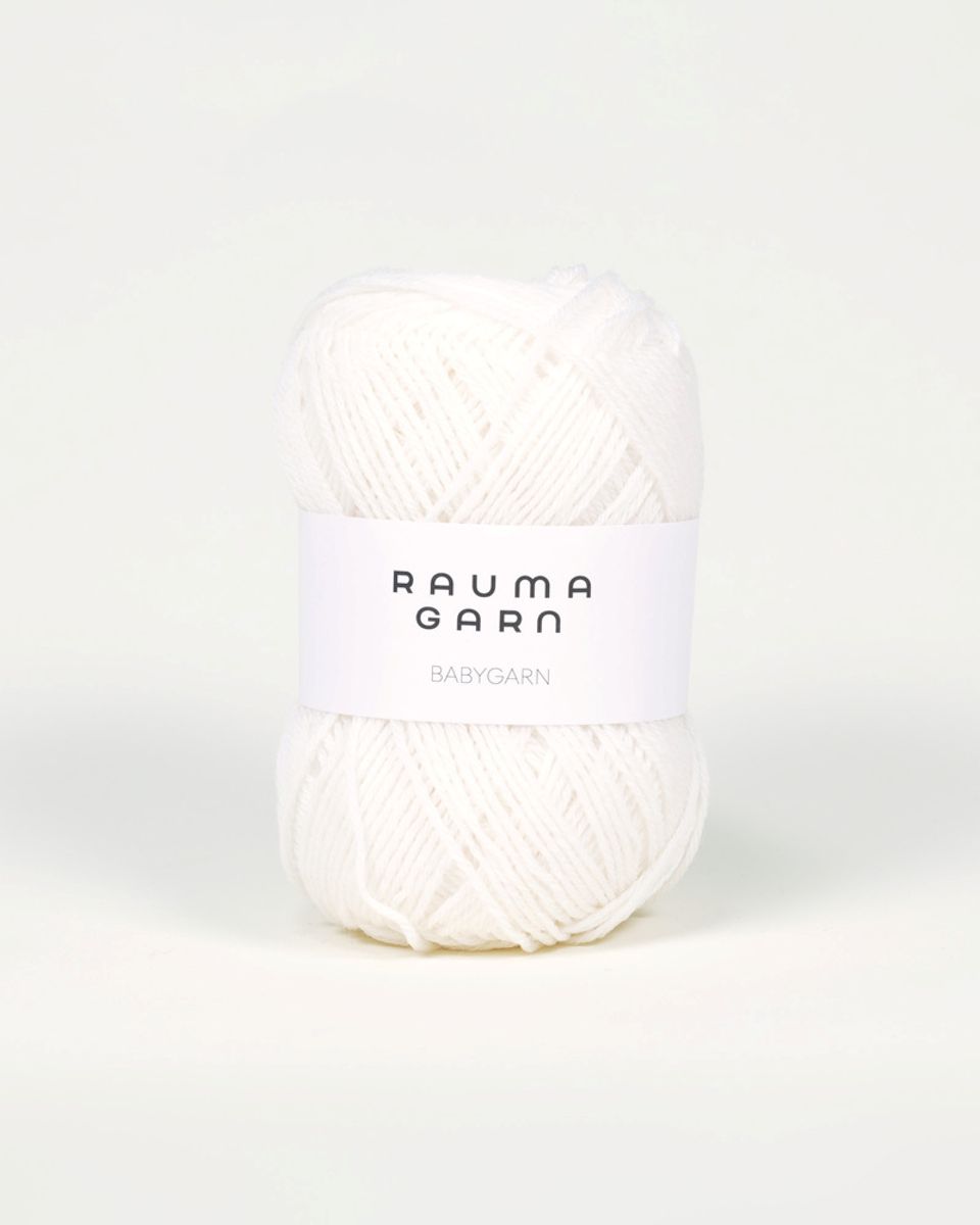 Babygarn B10 Hvit Rauma garn