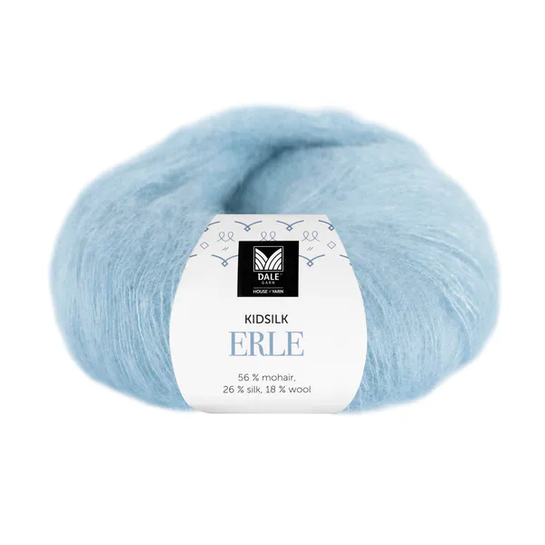 Hovedbilde Dale Kidsilk Erle 9083 Himmelblå garn